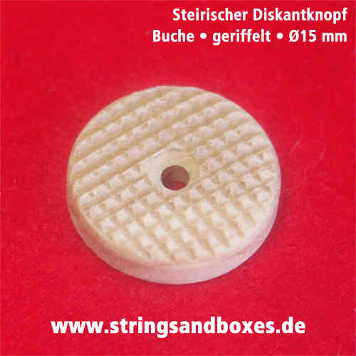 Styrian treble button • beech 1 • grooved