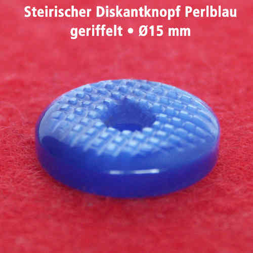 Styrian treble button pearl blue 1 • grooved